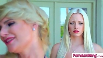 Four Kinky Pornstars Ride Big Cocks In A Wild Threesome Video
